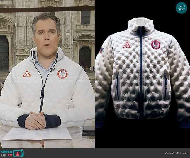 Nike Team USA Therma-FIT Air Milano Jacket worn by Peter Alexander on Today