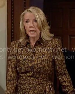 Nikki’s leopard print shirtdress on The Young and the Restless