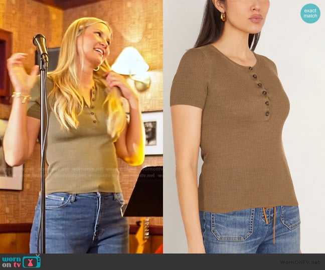 Nili Lotan Francene Sweater in Military Green worn by Molly O’Connell on Southern Charm