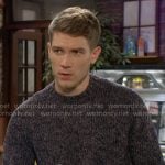 Noah’s navy marled sweater on The Young and the Restless