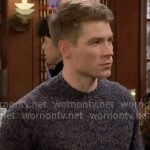 Noah's navy marled sweater on The Young and the Restless