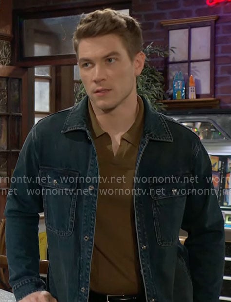 Noah's denim jacket on The Young and the Restless