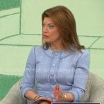 Norah O’Donnell’s light blue tweed dress on CBS Mornings