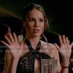 Novak’s black lace halter neck jumpsuit on Chicago Fire