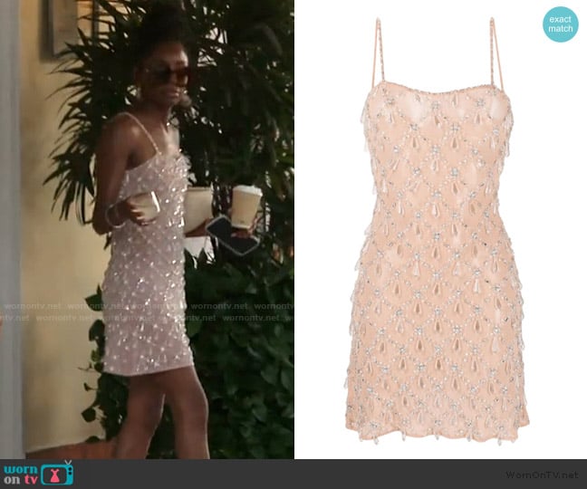 Oceanus Swimwear Arabella Hand Beaded Crystal Dress Nude worn by Venita Aspen on Southern Charm