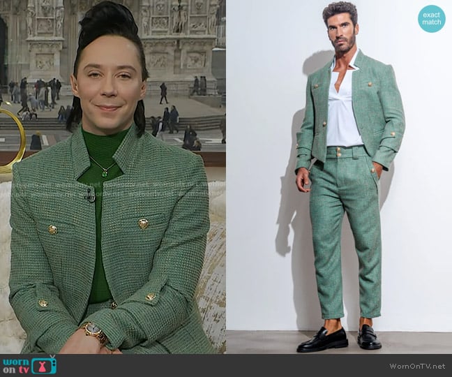 Johnny Weir’s green tweed jacket on Today