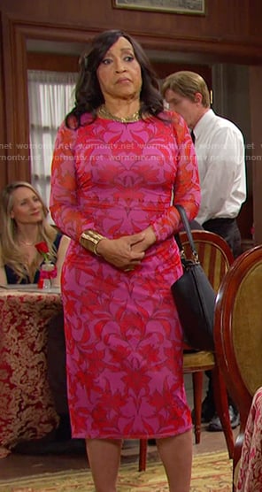 Paulina’s pink floral print dress on Days of our Lives