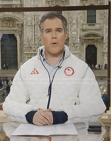 Peter’s white puffer jacket on Today