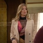 Phyllis’s feather print mesh long sleeve dress on The Young and the Restless