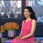 Elena Nicolaou’s pink pleated sleeveless dress on Today