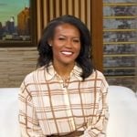 Janai's beige plaid shirt on Good Morning America