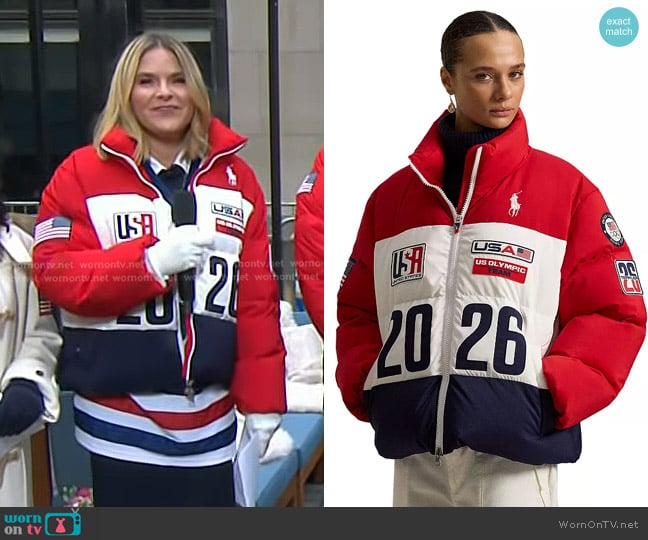 Jenna’s colorblock puffer jacket on Today