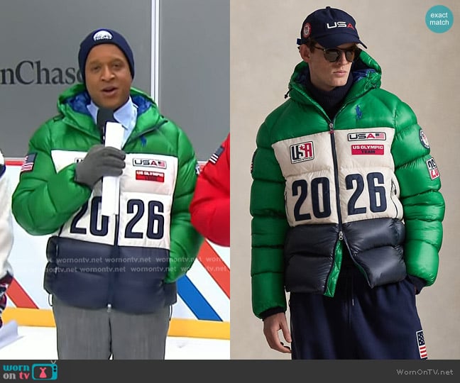 Polo Ralph Lauren Team USA Hawthorne Jacket in Billiard Multi worn by Craig Melvin on Today