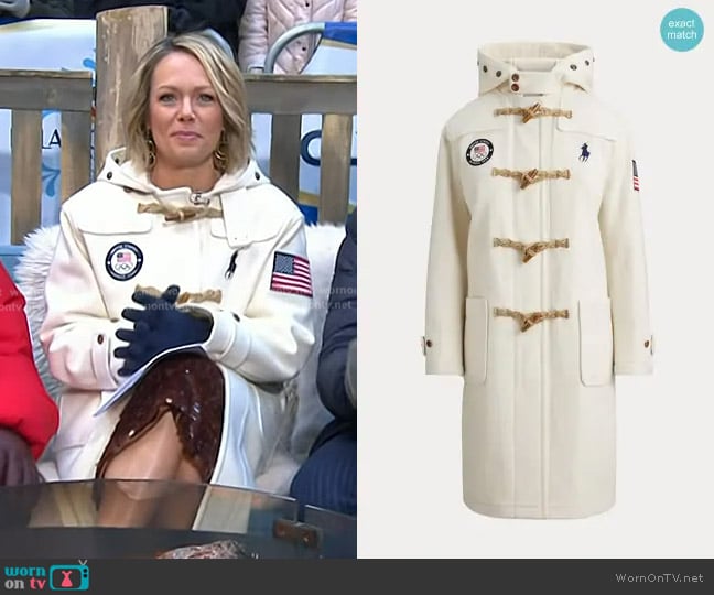 Polo Ralph Lauren Team USA Opening Ceremony Toggle Coat worn by Dylan Dreyer on Today