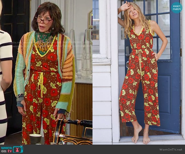 Porridge Poppy Wide-Leg Jumpsuit worn by Susan Banks (Stacy Haiduk) on Days of our Lives