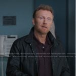 Owen’s purple shirt and black leather jacket on Greys Anatomy