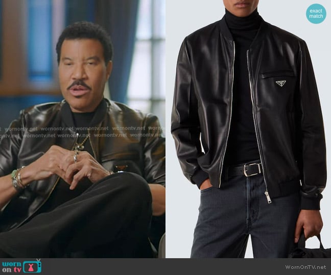 Prada Leather bomber jacket worn by Lionel Richie on American Idol
