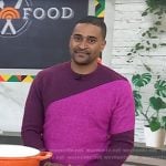 JJ Johnson’s pink colorblock sweater on Today