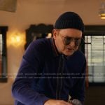 Tod’s purple stripe trim cardigan on The Burbs