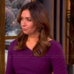 Amanda Carpenter’s purple asymmetric neck dress on The View
