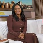 Rachel's brown knit shirtdress on Good Morning America
