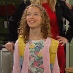 Rachel's floral dress and pink cable knit cardigan on Days of our Lives