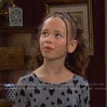 Rachel’s grey heart print dress on Days of our Lives