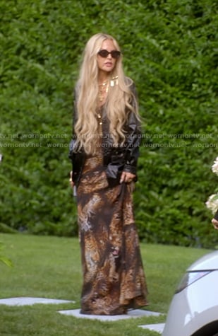 Rachel's animal print maxi dress on The Real Housewives of Beverly Hills