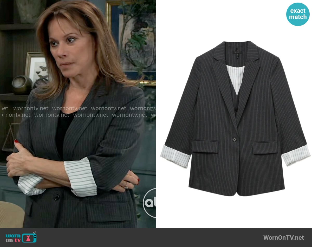Alexis’s pinstripe blazer on General Hospital Alexis’s pinstripe blazer on General Hospital
