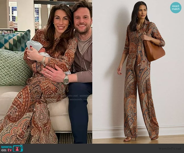 Ralph Lauren Classic Fit Paisley Crepe Shirt worn by Alyssa Farah Griffin on The View