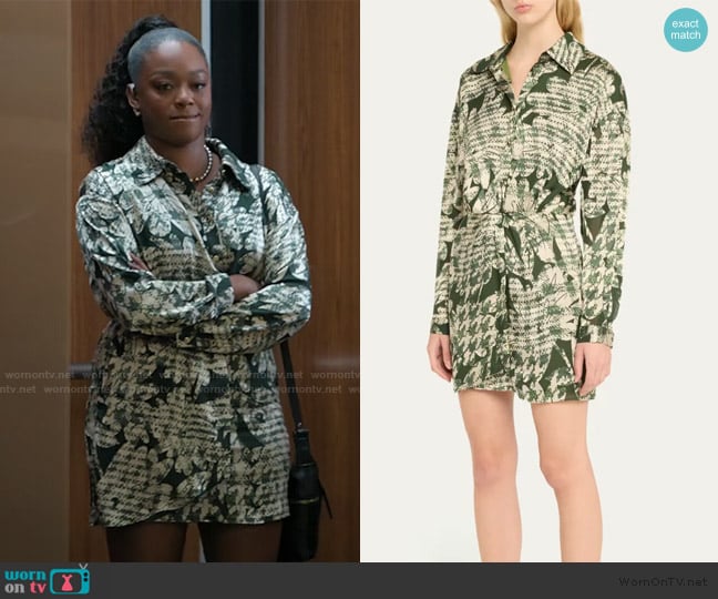 Ramy Brook Palmer Satin Mini Dress worn by Izzy Letts (Jazz Raycole) on The Lincoln Lawyer