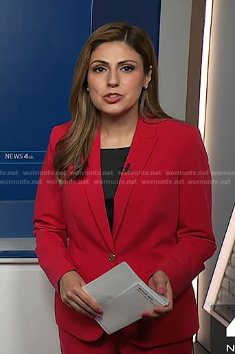 Rana Novini’s red blazer on NBC News Daily