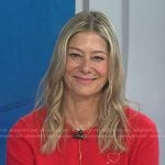 Dr. Jennifer Haythe's red heart sweater and studded flat shoes on Today