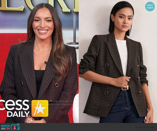 Emily’s gingham check blazer on Access Hollywood