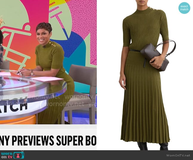 Reiss Harriet Dress worn by Jericka Duncan on CBS Mornings