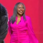 Rene Mondy’s pink ruched dress on Tamron Hall Show