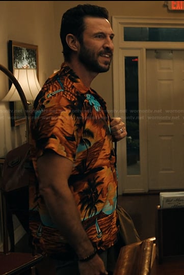 Richard’s hawaiian print shirt on His & Hers