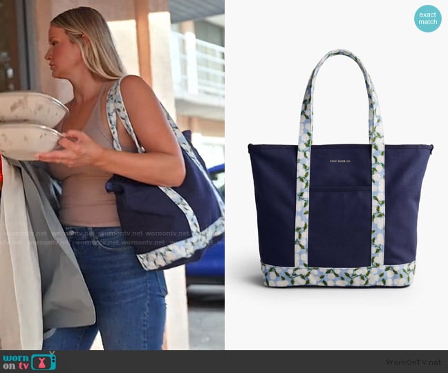 Rifle Paper Co Canvas Carry All worn by Molly O’Connell on Southern Charm