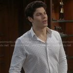 RJ's white dotted shirt on The Bold and the Beautiful