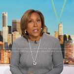 Robin’s grey ribbed sweater on Good Morning America