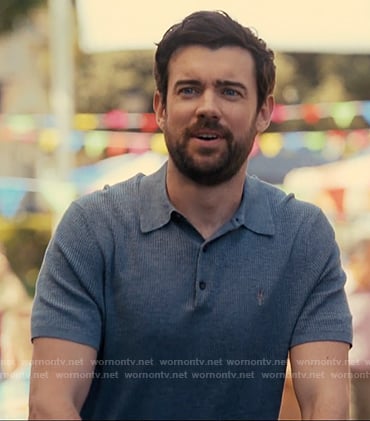 Rob’s blue ribbed polo shirt on The Burbs