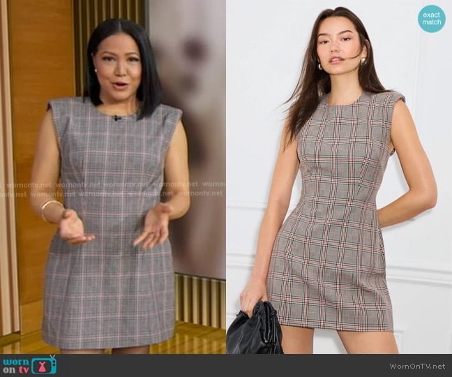 Ronny Kobo Plaid Mini Dress worn by Stephanie Ramos on Good Morning America