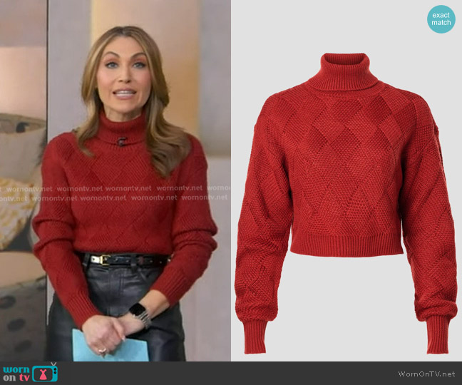 Ronny Kobo Red Turtleneck Sweater worn by Lori Bergamotto on Good Morning America