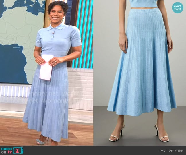 Adriana Diaz’s powder blue maxi skirt on CBS Mornings
