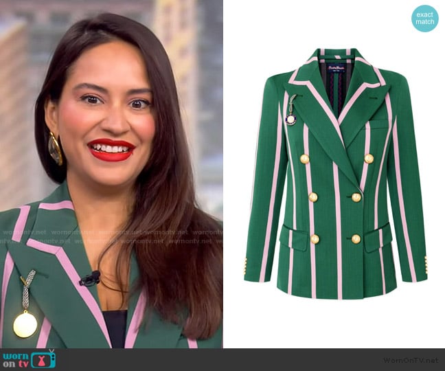 Rowing Blazers Striped Blazer worn by Cyndi Ramirez on The View