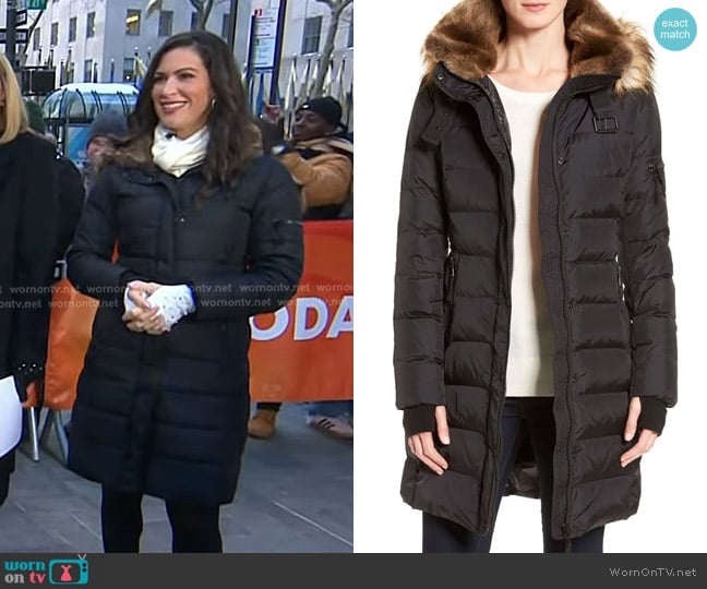 S13 Uptown Quilted Coat with Faux Fur Trim worn by Stephanie Mansour on Today