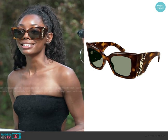Saint Laurent  Blaze Sunglasses worn by Venita Aspen on Southern Charm