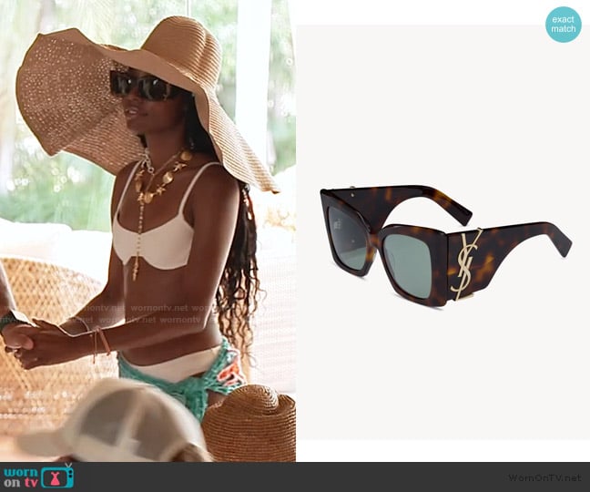 Saint Laurent M119 Blaze Sunglasses worn by Venita Aspen on Southern Charm