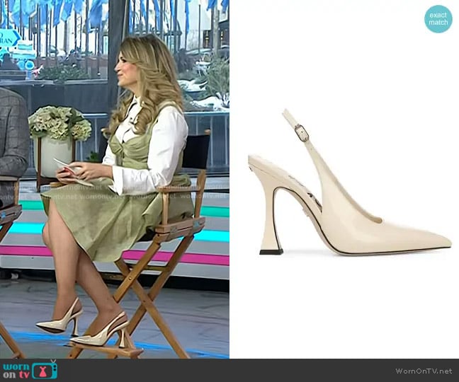 Sam Edelman Odette Pointed Toe Slingback Pump in Modern Ivory worn by Nikki Novak on Today