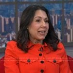 Samantha’s red jacket on NBC News Daily